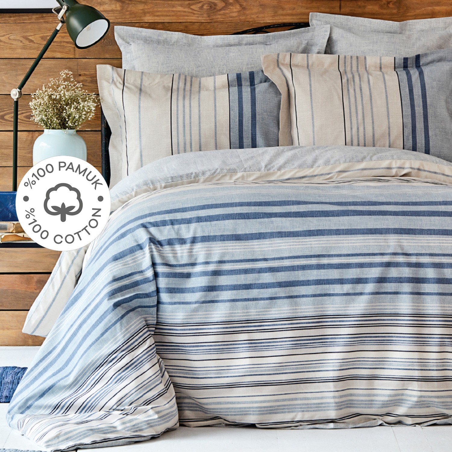 Комплект постельного белья Karaca Home Aspen Blue из 100 % хлопка