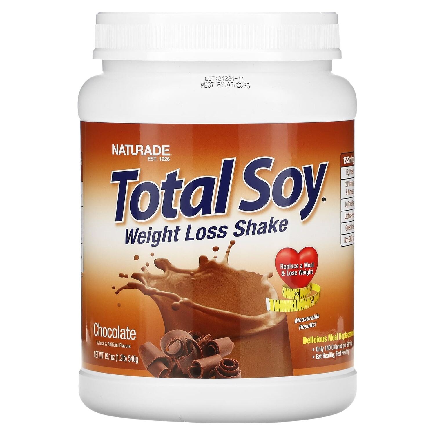 

Total Soy, коктейль для похудения, шоколад, 540 г (1,2 фунта), Naturade