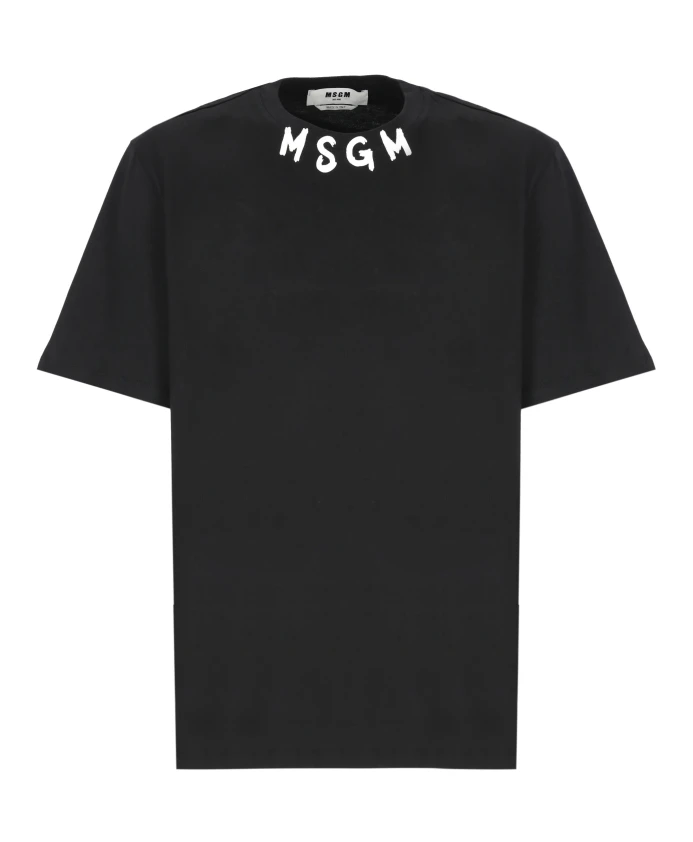 

Хлопковая футболка с логотипом Msgm, черный