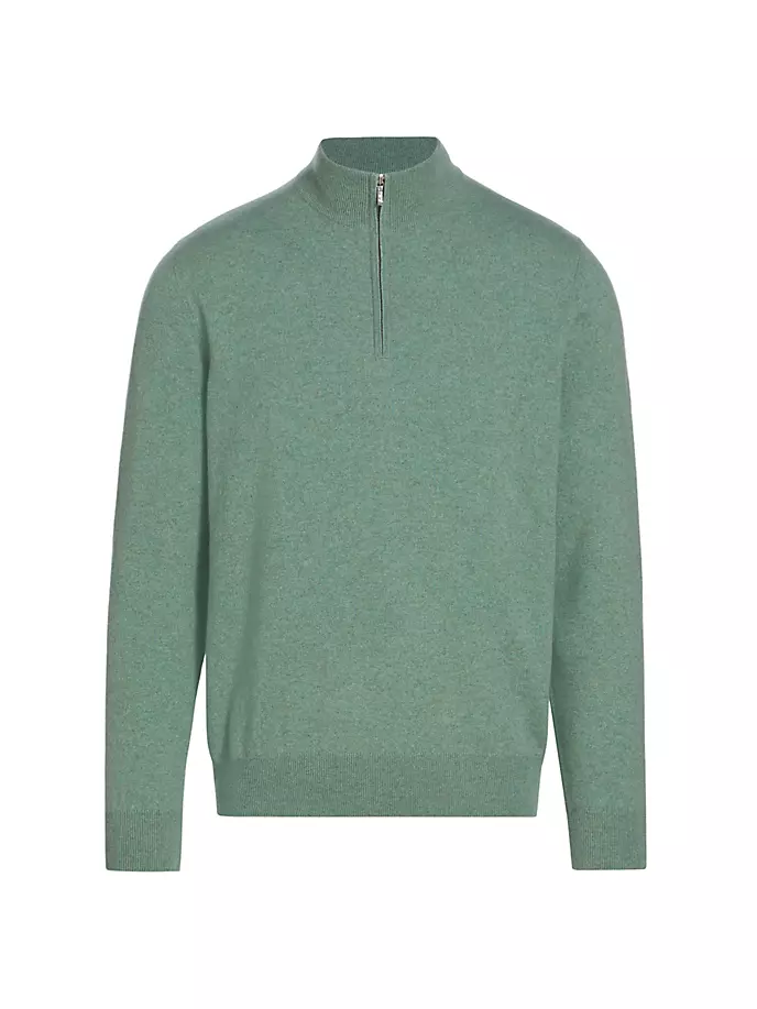 

Свитер-бомбер из кашемира с молнией на четверть Loro Piana, цвет dried eucalyptus