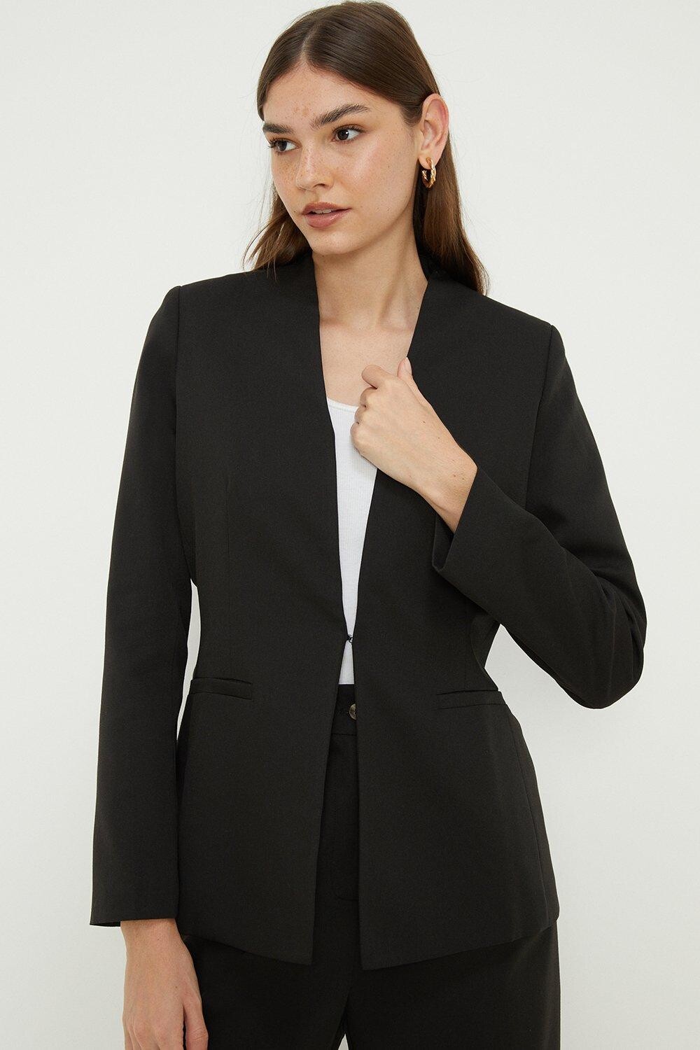 

Блейзер без воротника Dorothy Perkins, черный