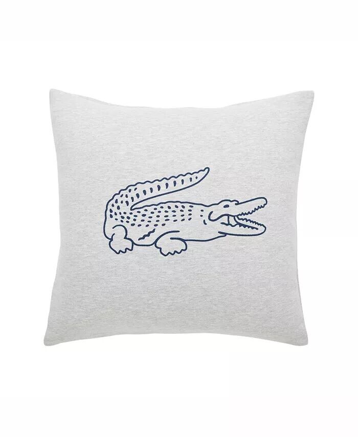 

Декоративная подушка из крокодила в винтажном стиле Lacoste Home, серый