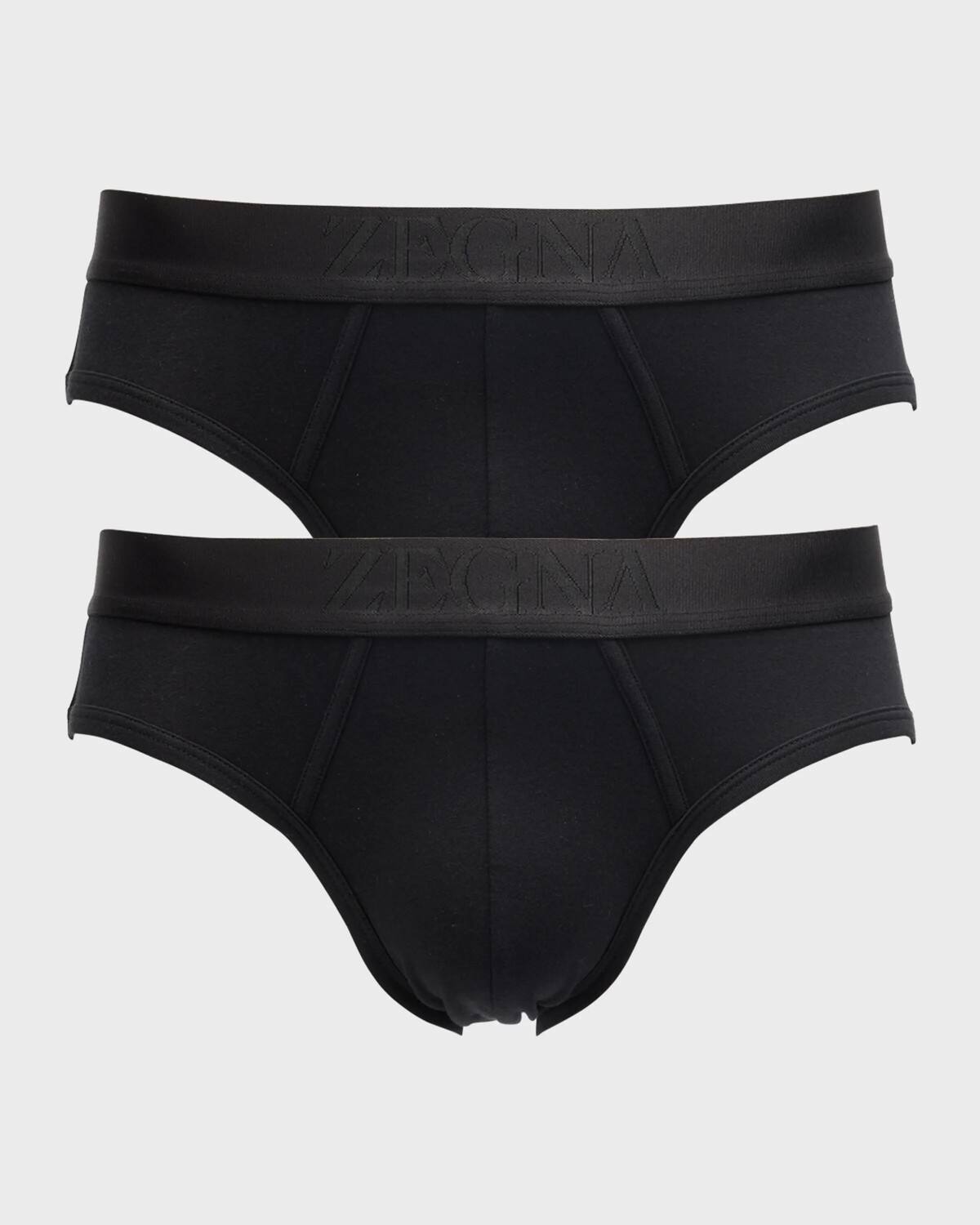 

Мужские хлопковые трусы-миди (2 пары) Zegna, черный