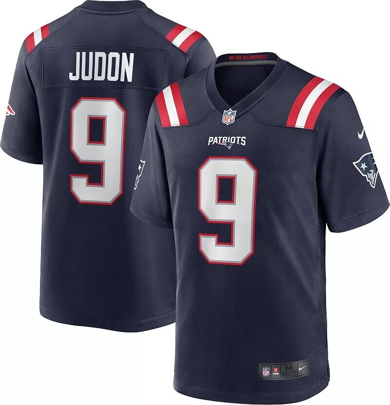 

Мужская футболка Nike New England Patriots Matthew Judon #9 темно-синего цвета