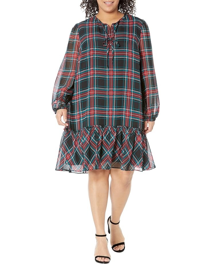 

Платье Draper James Plus Size Rosanne Shift in Georgia Plaid, черный