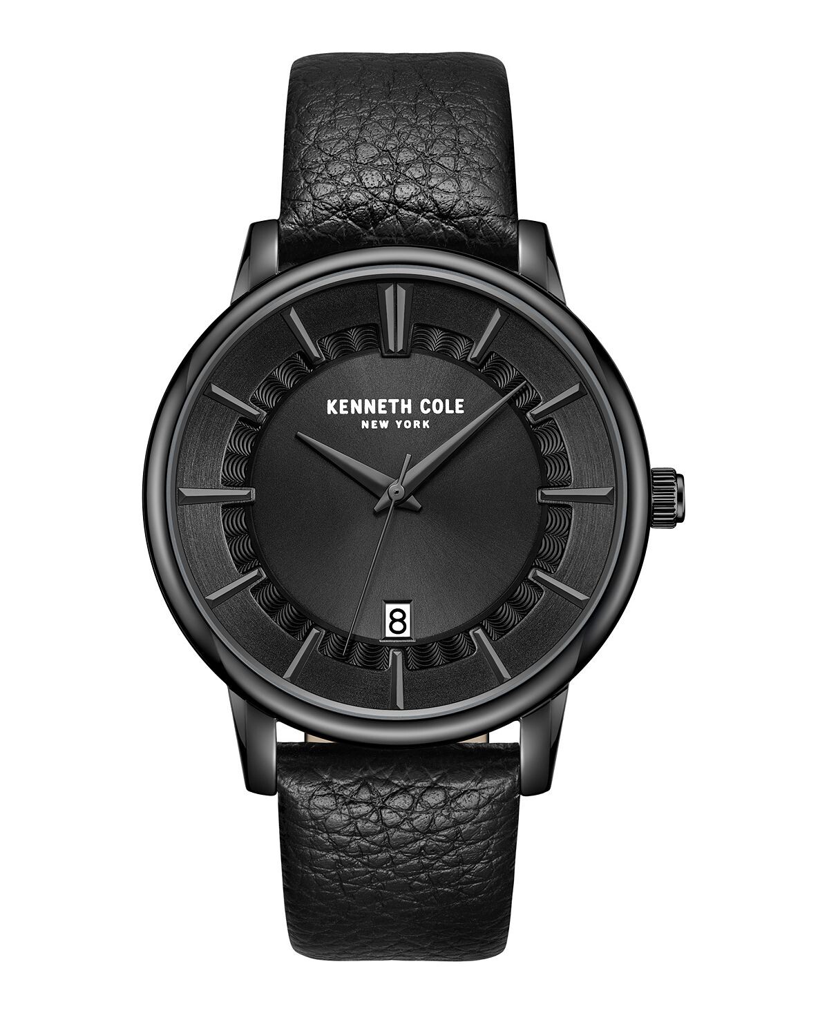 

Мужские кварцевые классические черные часы из натуральной кожи 42 мм Kenneth Cole New York