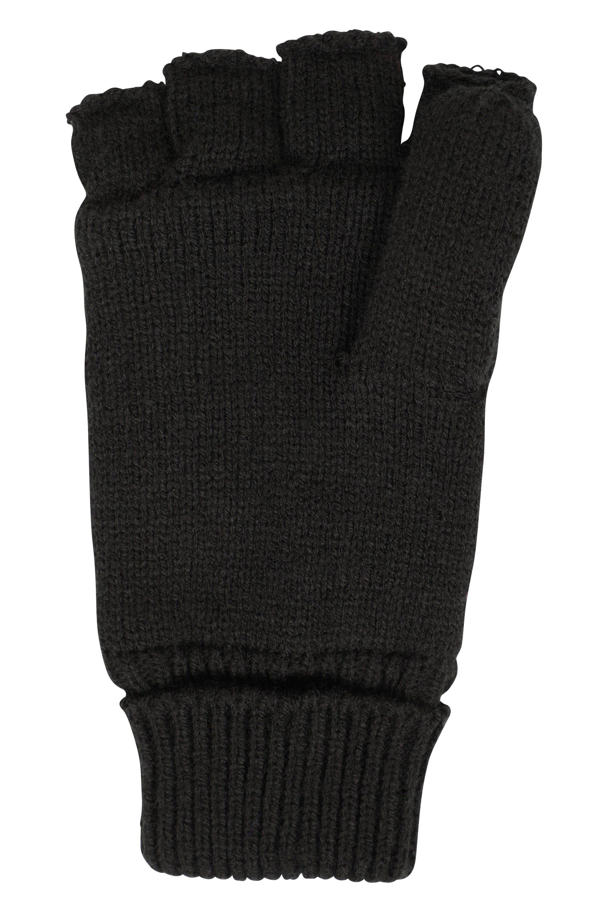 цена Вязаные перчатки без пальцев на флисовой подкладке Mountain Warehouse, черный