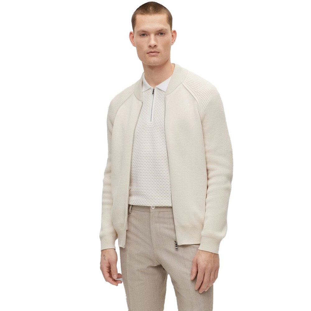 

Свитер BOSS Grissino 10248636 Full Zip, бежевый