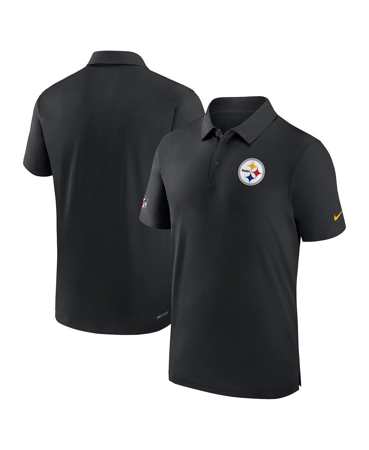 Мужская черная рубашка-поло Pittsburgh Steelers Sideline Coaches Performance Nike