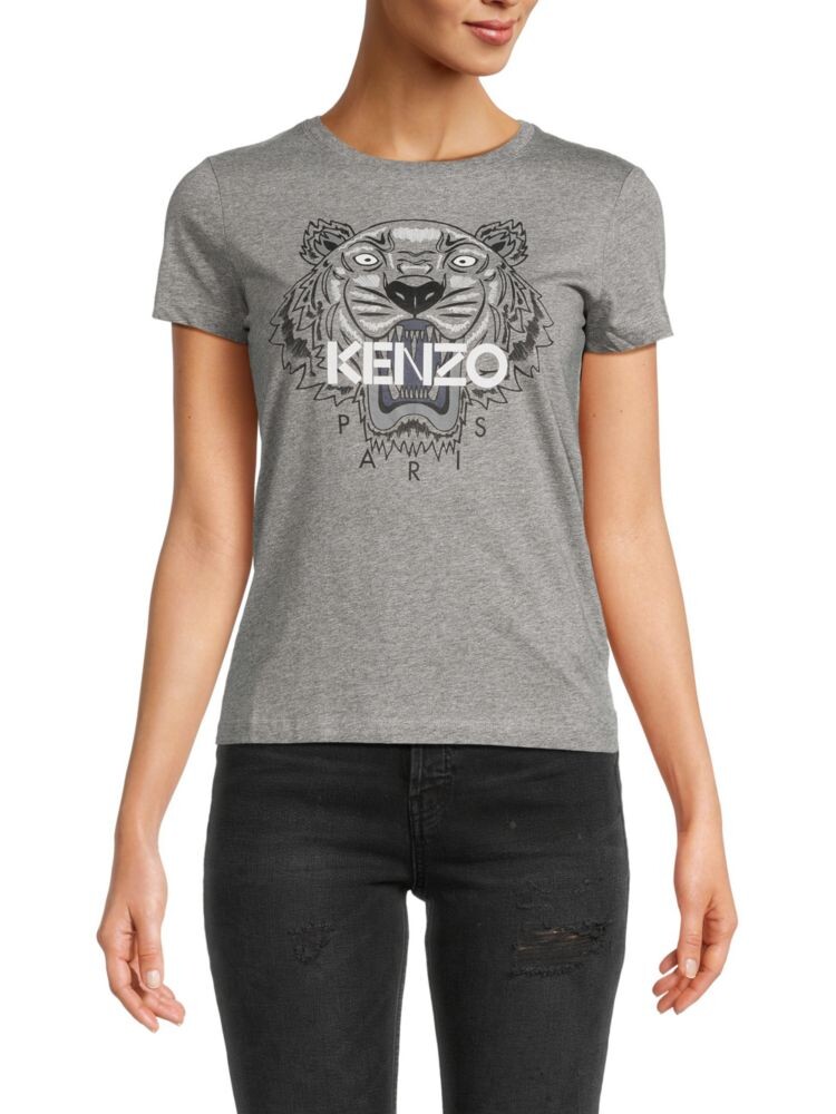 

Приталенная футболка с логотипом Kenzo, цвет Dove Grey