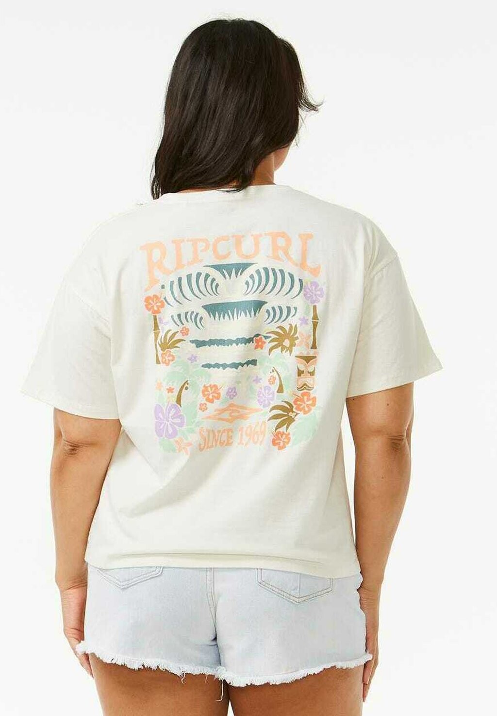 

Принт на футболке Tiki Tropics Rip Curl, кость