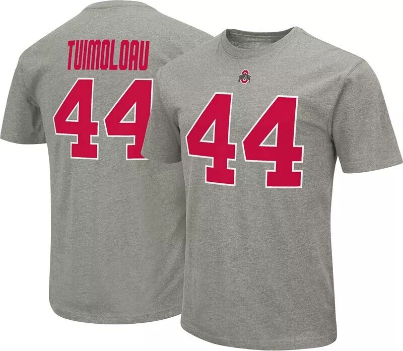 

Colosseum Мужская серая футболка Ohio State Buckeyes J. T. Tuimoloau № 44