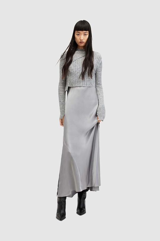 

Платье и свитер из шерсти AllSaints, серебро