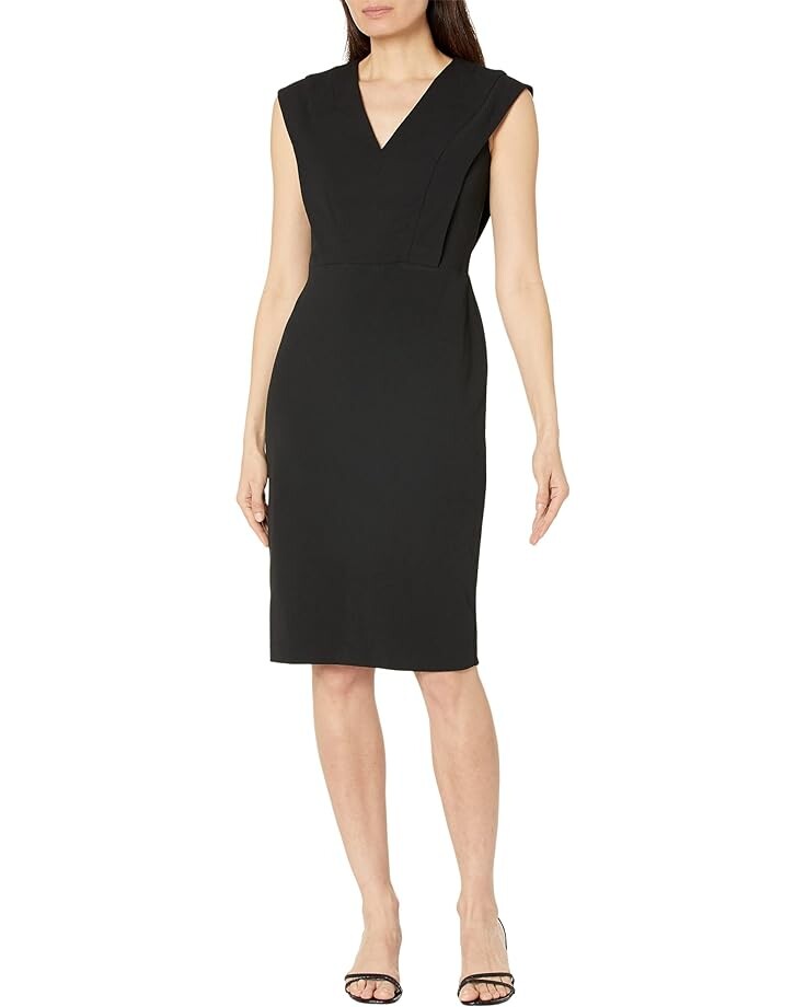 

Платье Calvin Klein V-Neck Scuba Crepe Sheath, черный