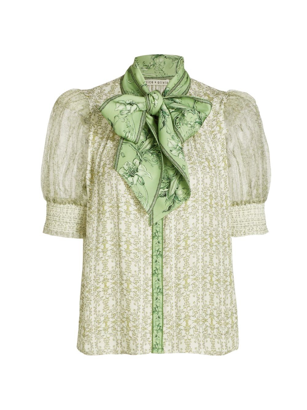 

Блузка с пуговицами спереди Brentley Bi-Print Alice + Olivia