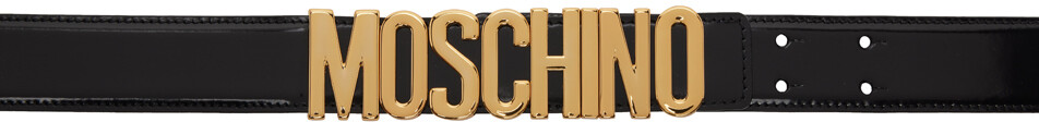 

Черный ремень с логотипом Moschino