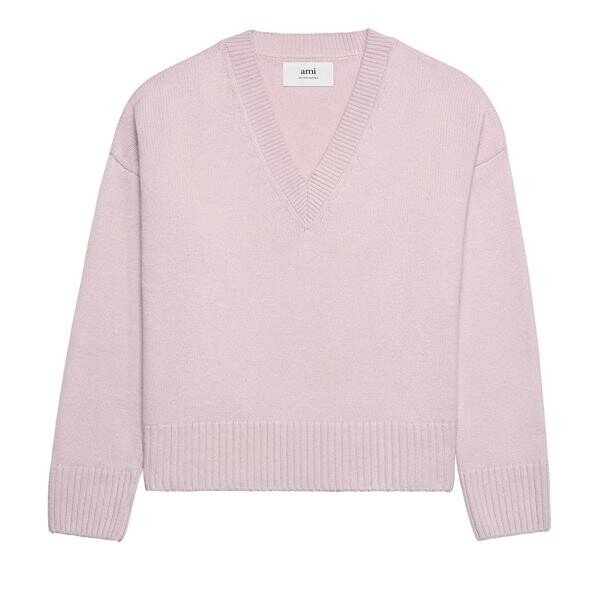 

Свитер wool cashmere sweater 679 powder pink Ami Paris, розовый