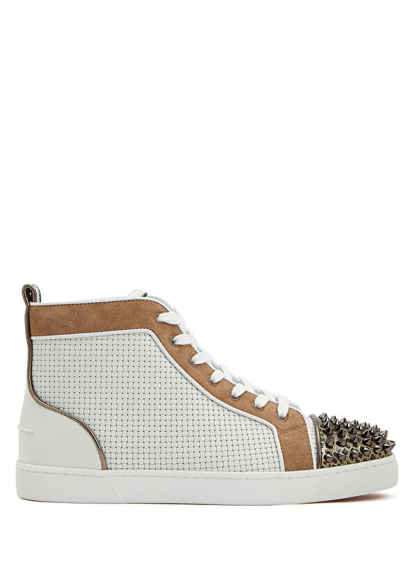 

Белые мужские кожаные кроссовки lou spikes с детализацией troc Christian Louboutin