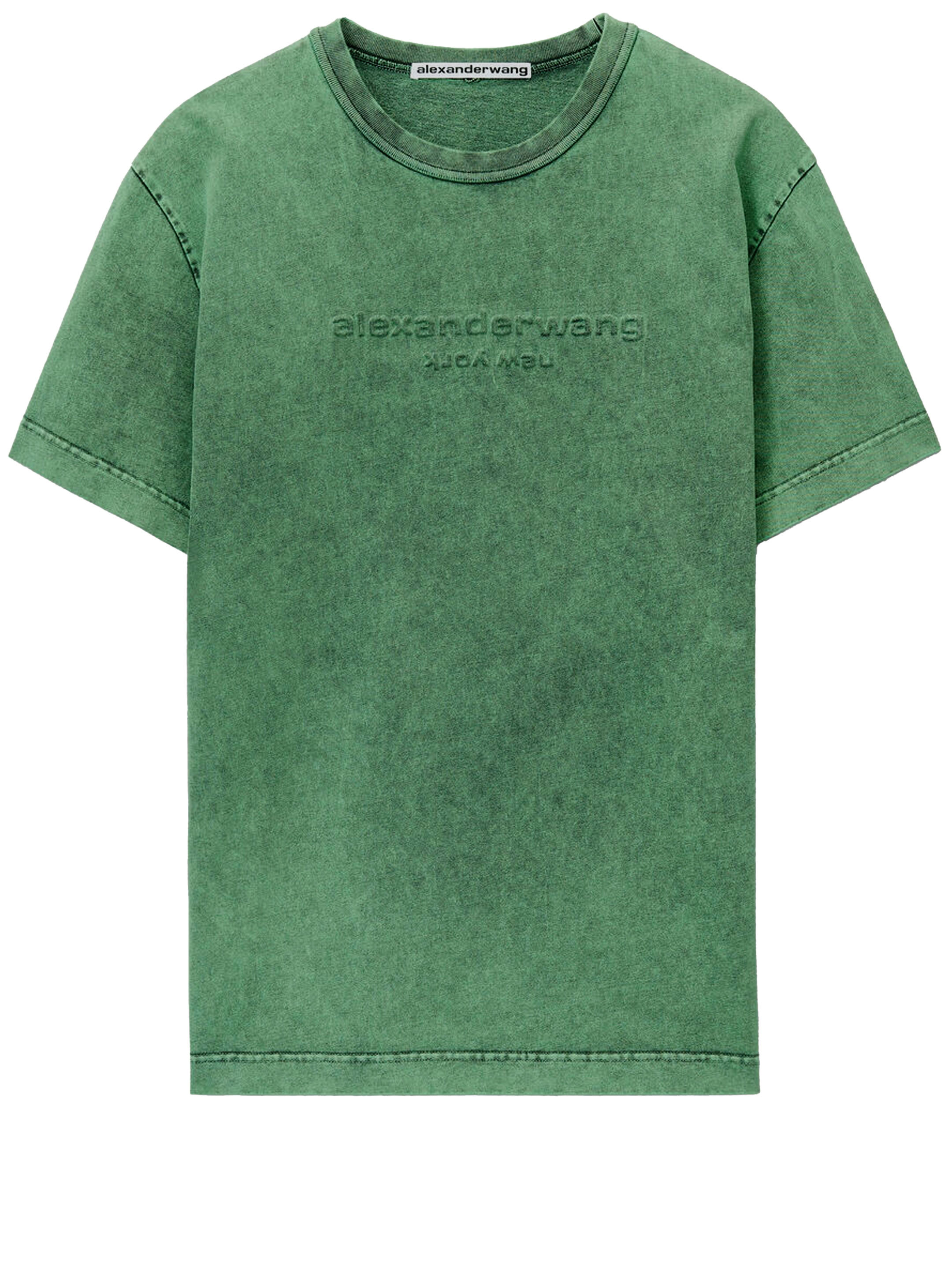Футболка Alexander Wang Embossed logo, зеленый футболка из хлопкового джерси с выцветшим логотипом alexander wang цвет acid fern