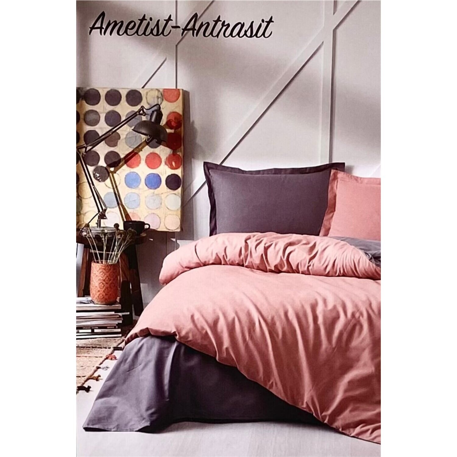 

Комплект постельного белья Özdilek Amethyst- Антрацитовый комплект однотонных двойных пододеяльников Colormix