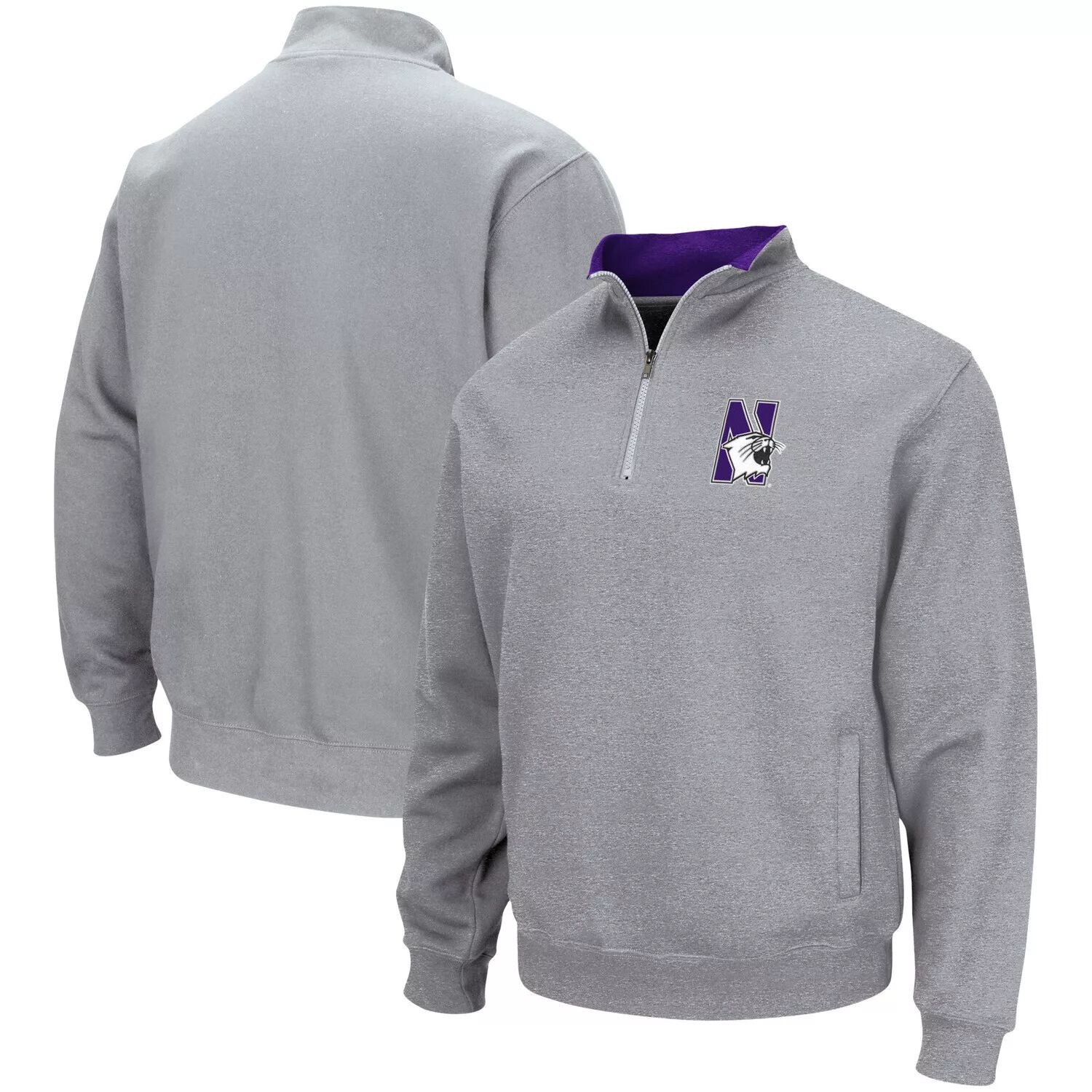 

Мужская серая куртка с логотипом Northwestern Wildcats Tortugas Team с молнией на четверть Colosseum, Серый