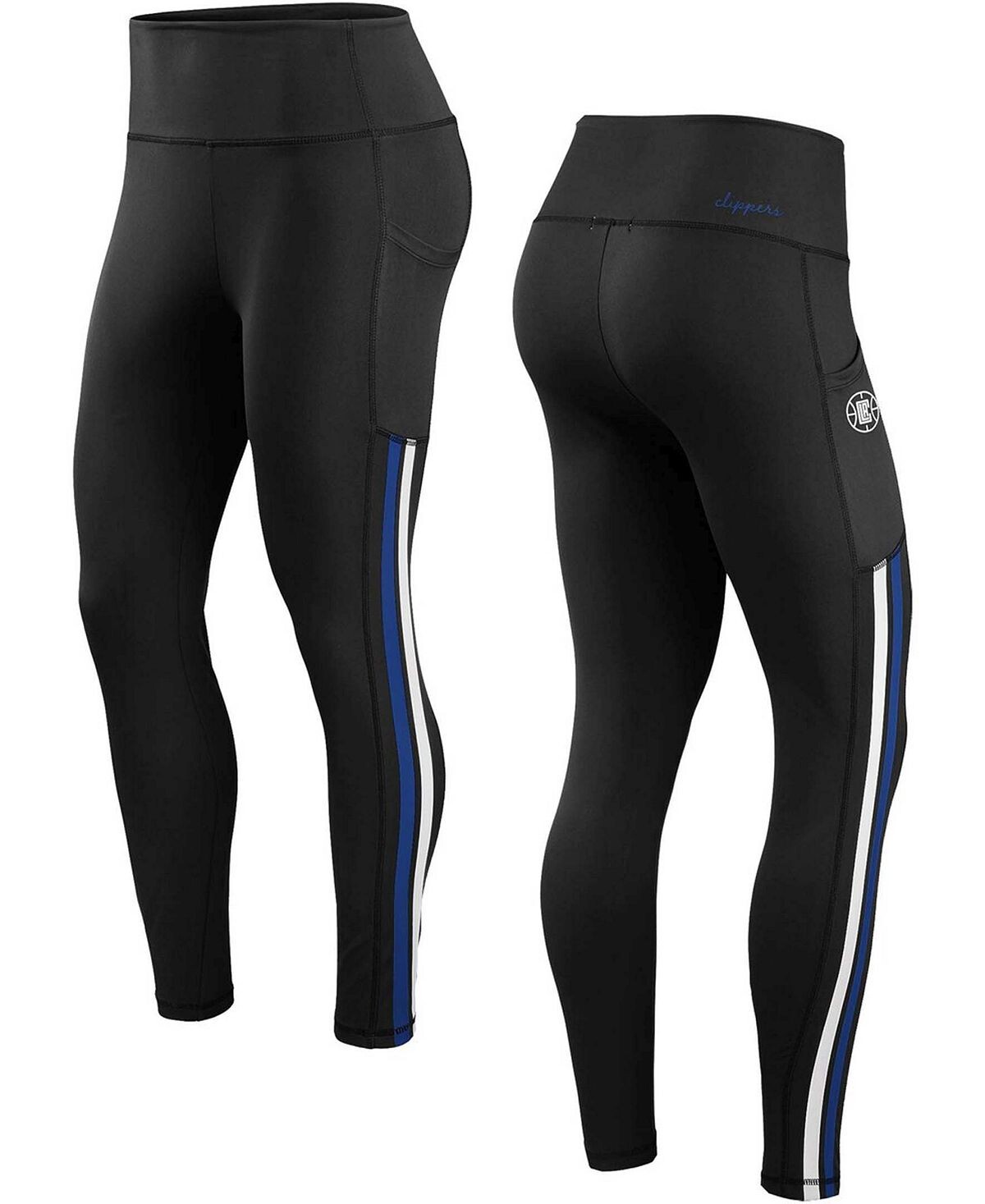 

Черные женские полосатые леггинсы LA Clippers WEAR by Erin Andrews, черный