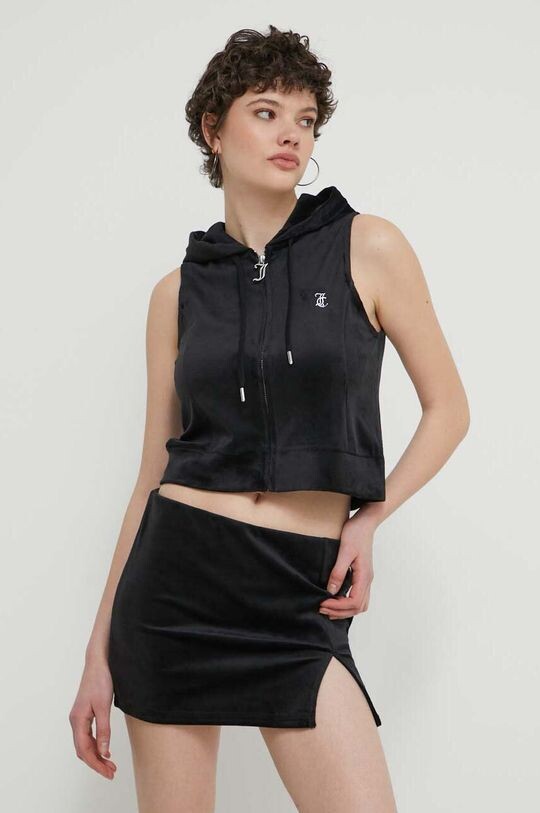 

Велюровый жилет Juicy Couture, черный