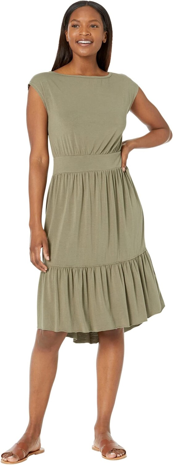 

Платье Mod-o-doc Organic Jersey Cap Sleeve Shirred Boatneck Dress, цвет Abundant