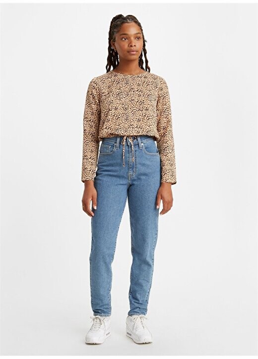 

Голубые женские джинсовые брюки с высокой талией MOM JEAN FYI Levis, синий