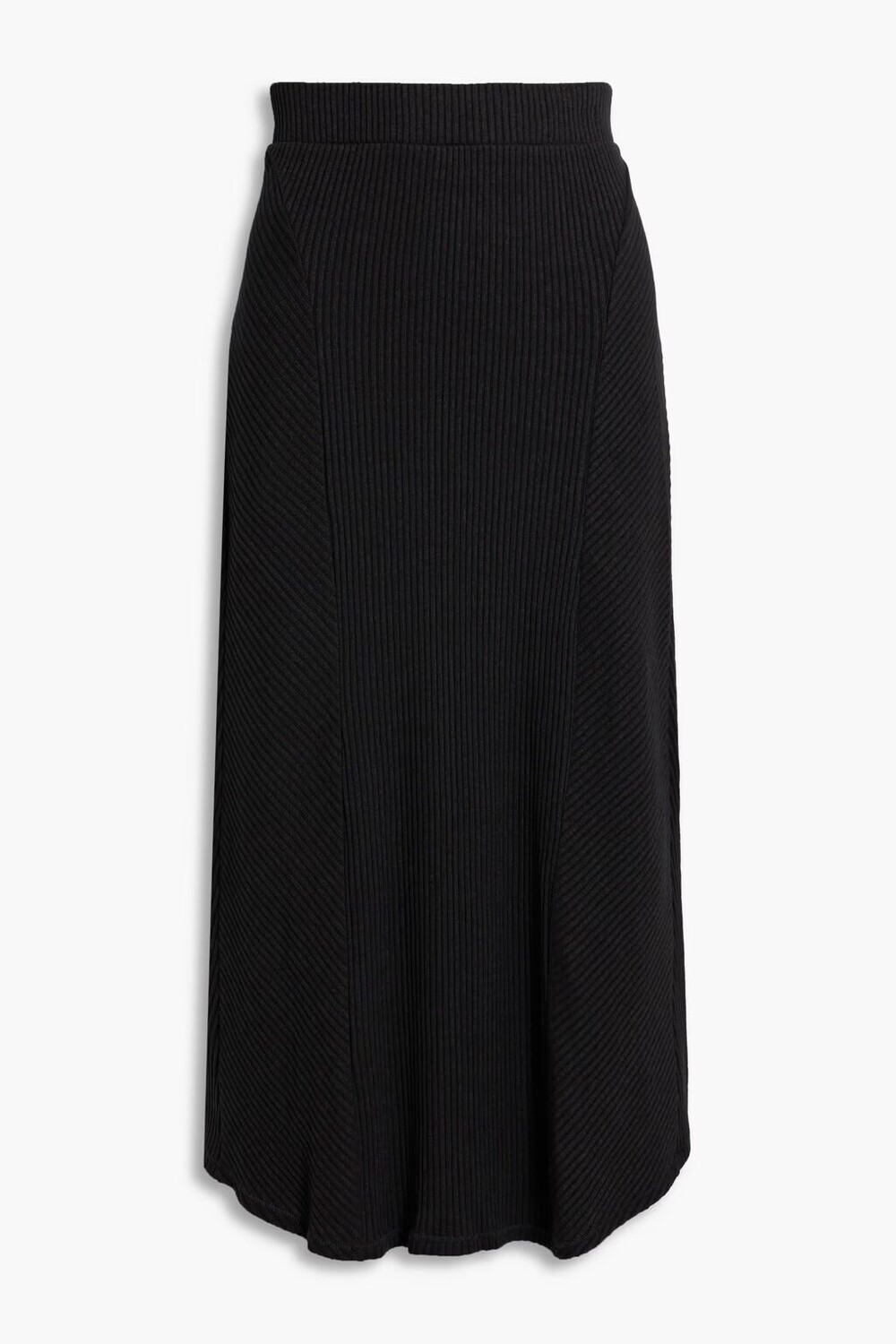 

Юбка миди из джерси в рубчик Rag & Bone, черный