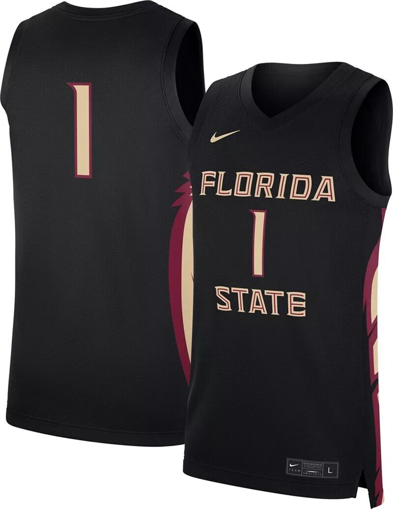 

Мужская черная баскетбольная майка Nike Florida State Seminoles #1