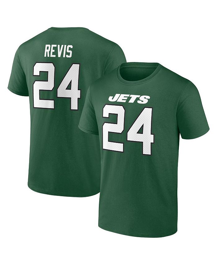 

Мужская зеленая футболка с логотипом Darrell Revis New York Jets, значок игрока в отставке, имя и номер Fanatics, зеленый