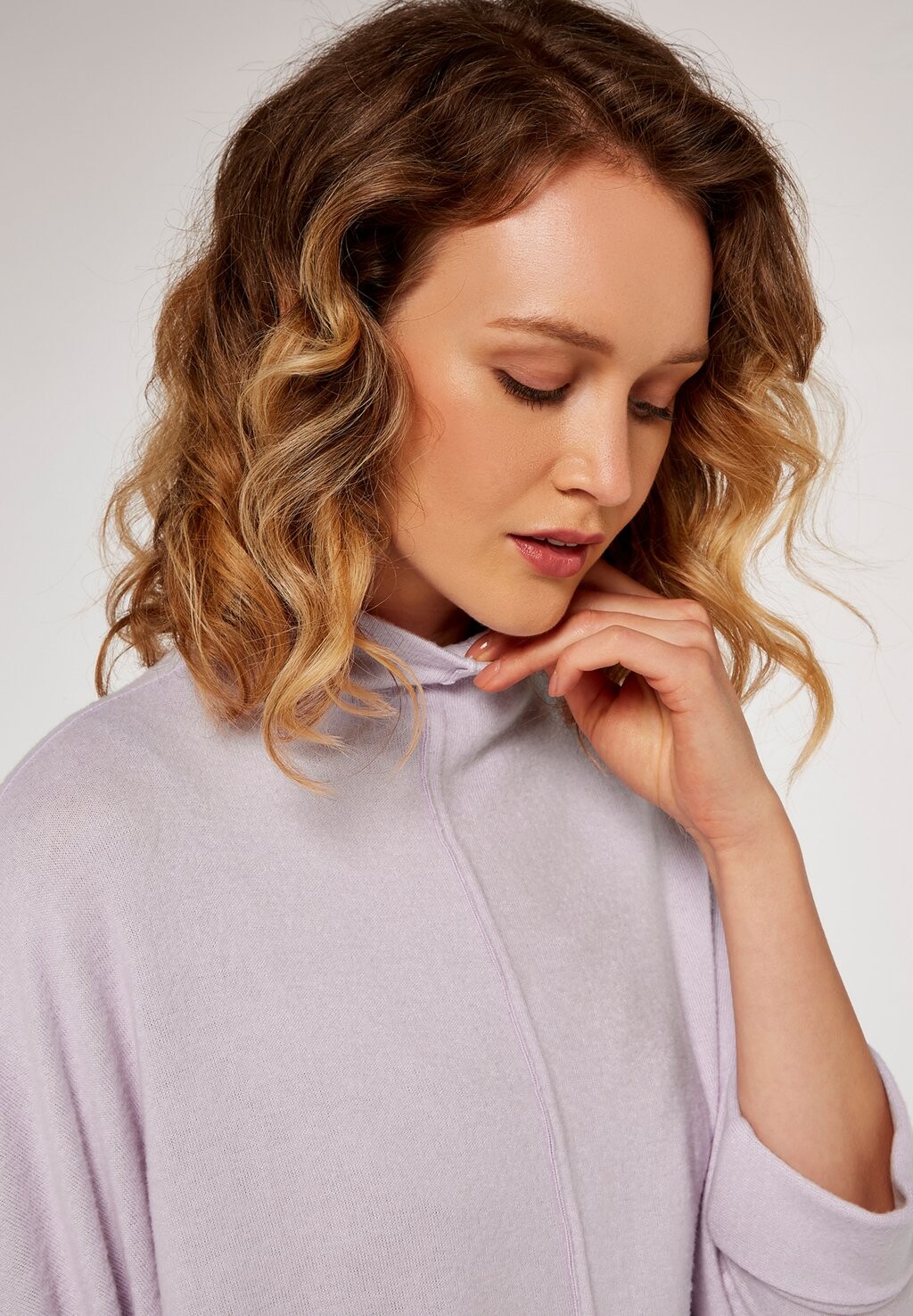 

Джемпер MARL MOCK NECK Apricot, сиреневый