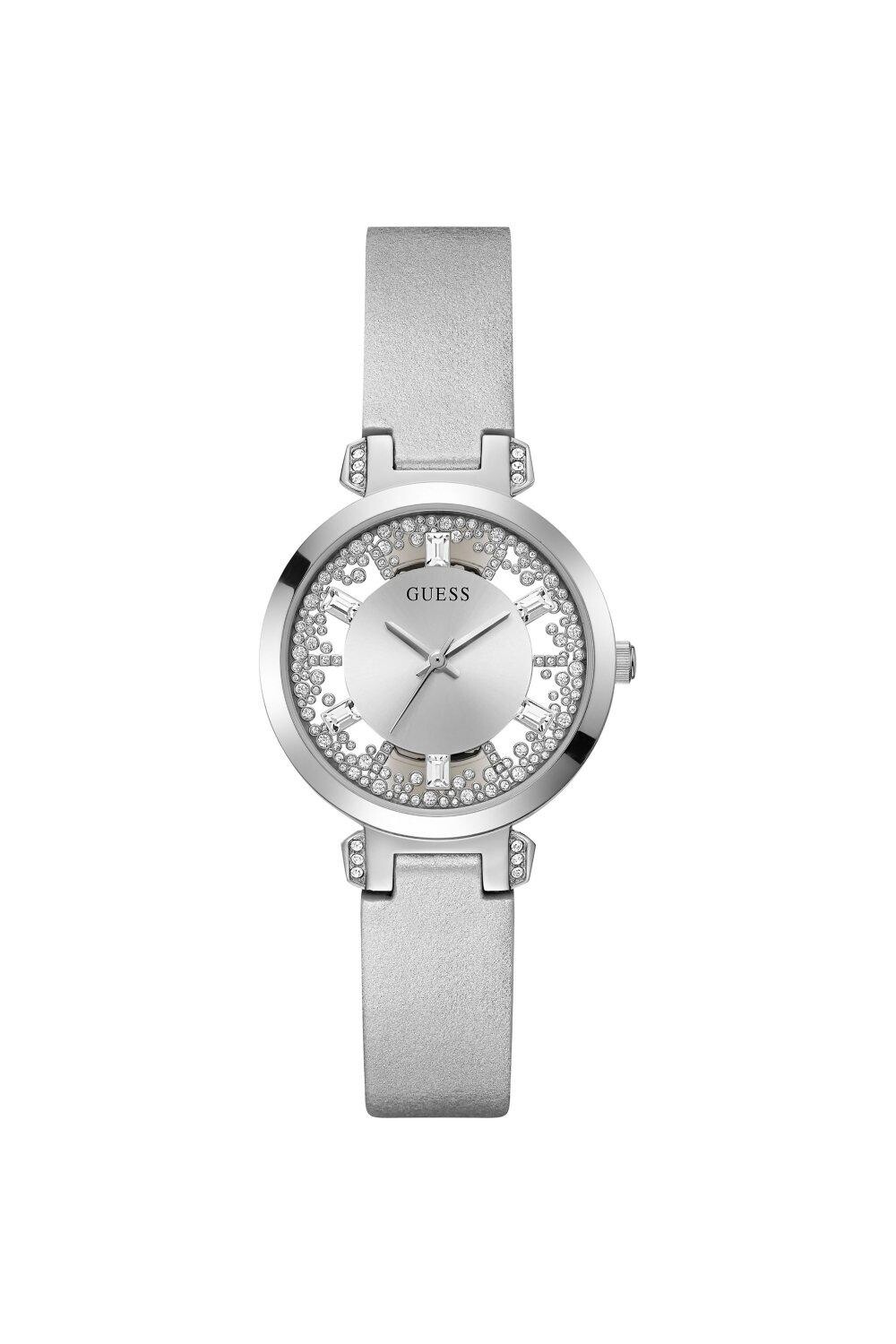 

Модные аналоговые часы из кристально чистой нержавеющей стали - Gw0535L3 Guess, серебро