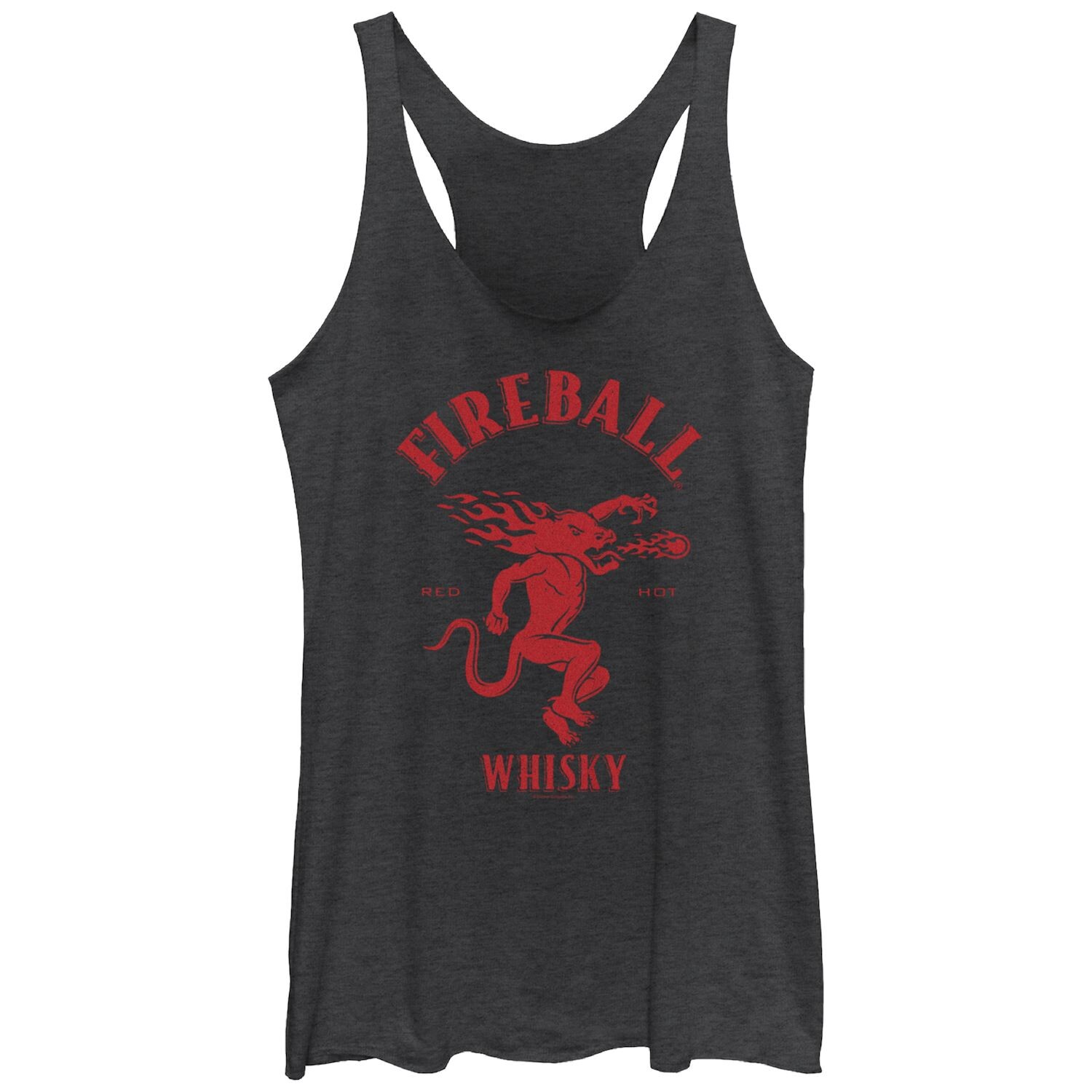 

Майка Fireball Whiskey для юниоров с логотипом Tri-Blend Racerback и графическим изображением Red Hot Licensed Character