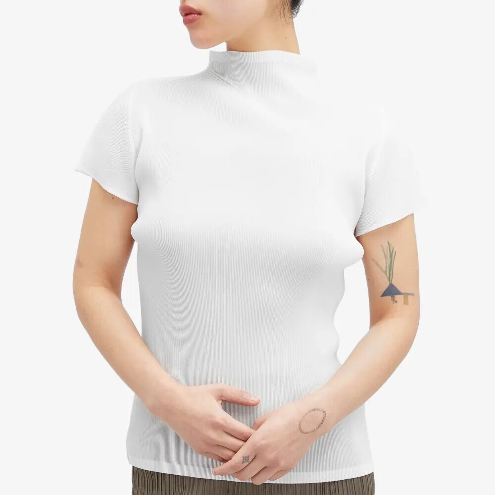

Pleats Please Issey Miyake Базовый топ Mist, белый