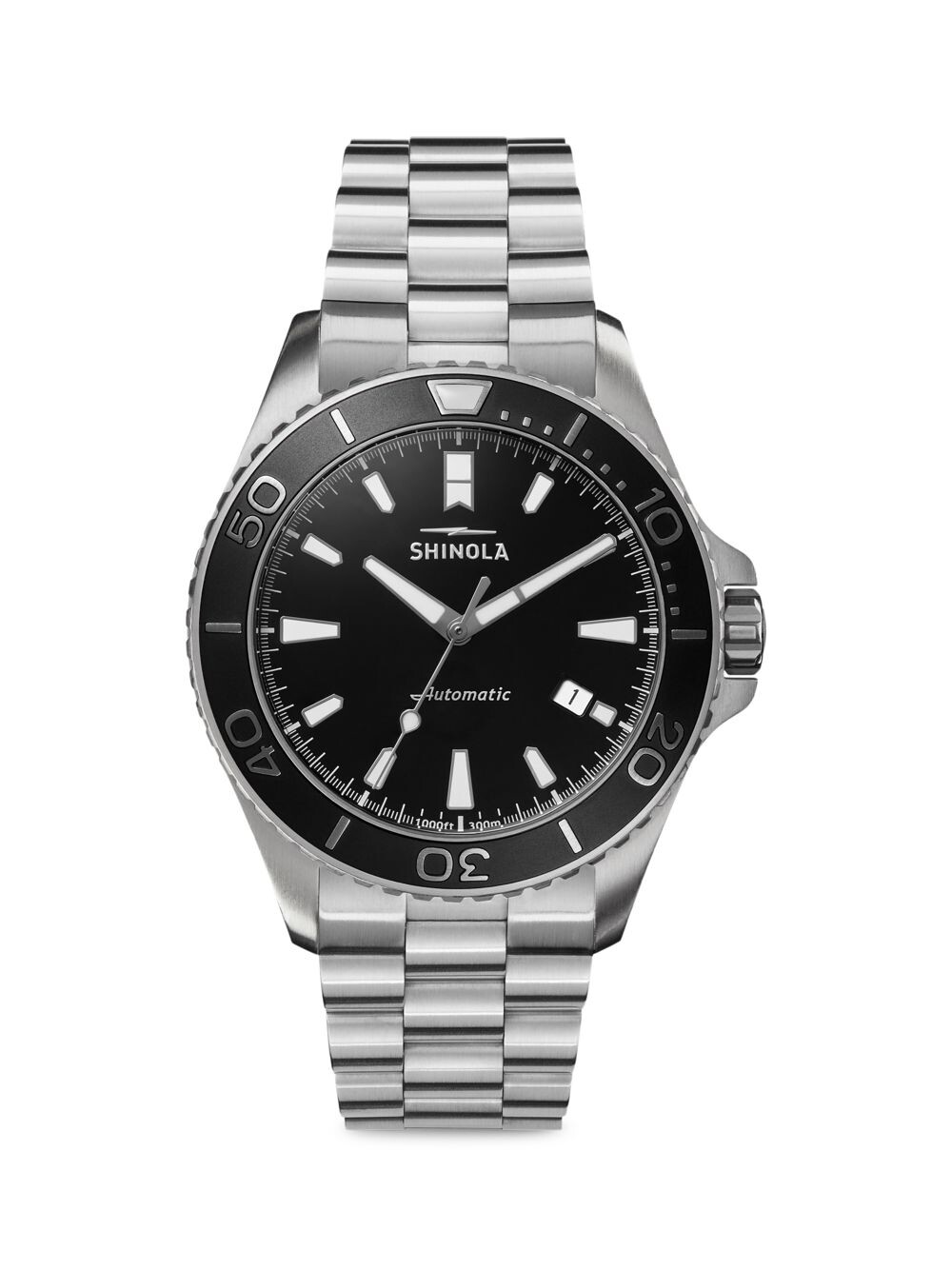 

Автоматические часы с браслетом из нержавеющей стали The Lake Superior Monster Shinola, черный