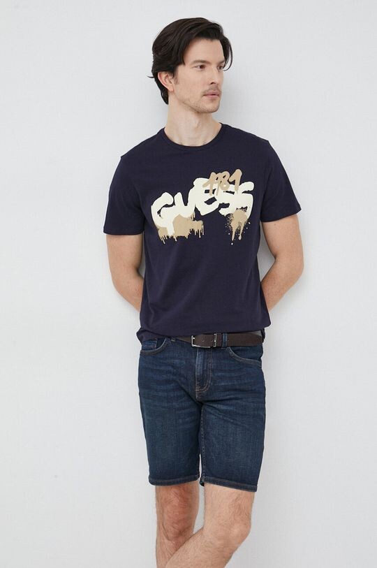 

Футболка из хлопка Guess, темно-синий