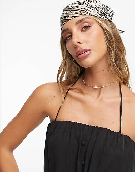

Черный сарафан миди на пуговицах ASOS DESIGN