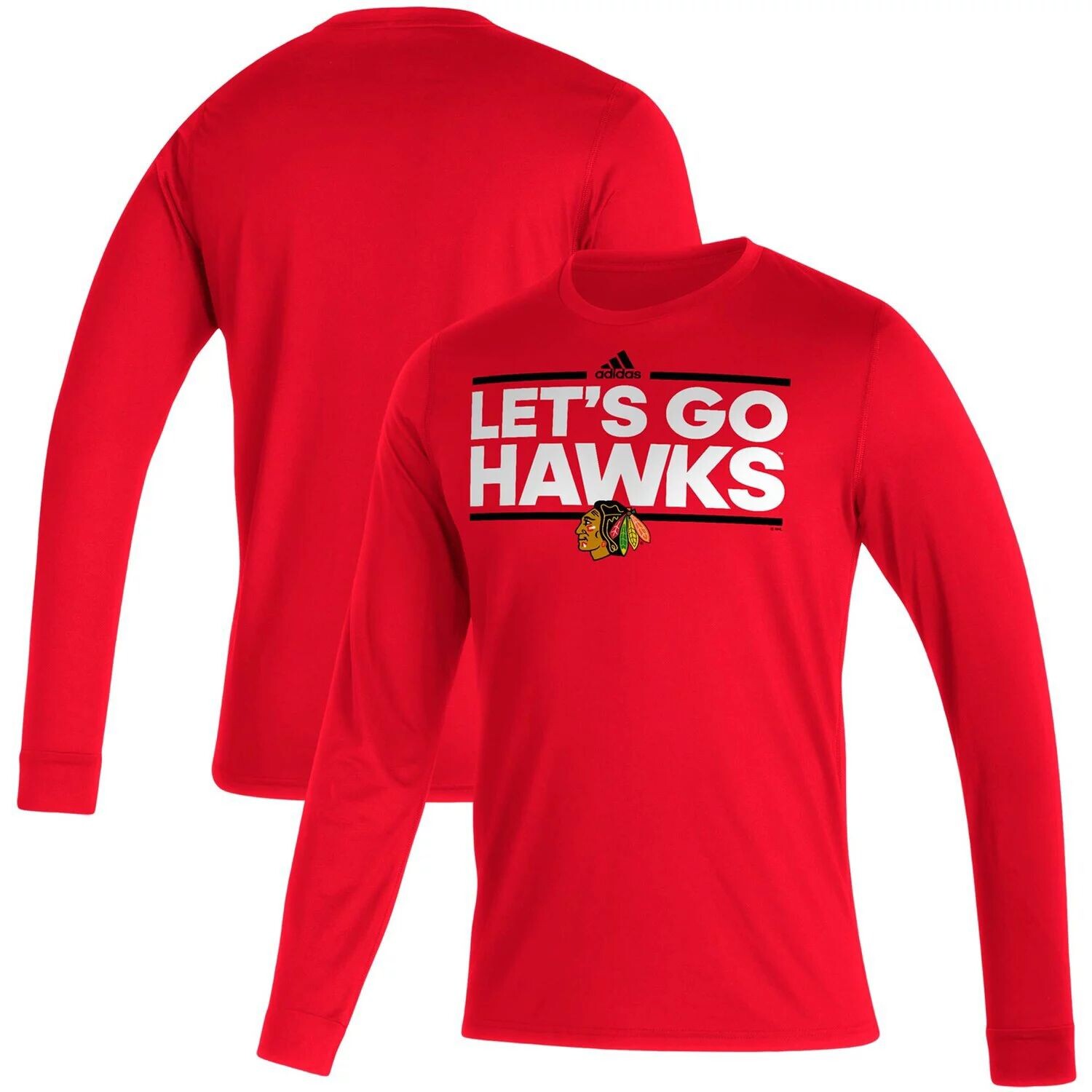 

Мужская футболка с длинным рукавом adidas Red Chicago Blackhawks Dassler AEROREADY Creator