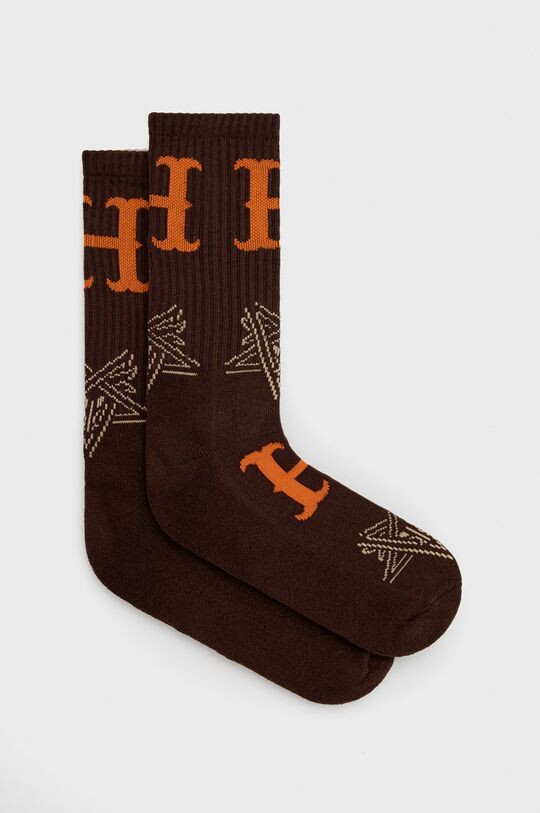 

Носки из коллаборации с Trasher Huf, коричневый