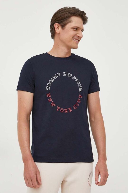 

Хлопковая футболка Tommy Hilfiger, темно-синий