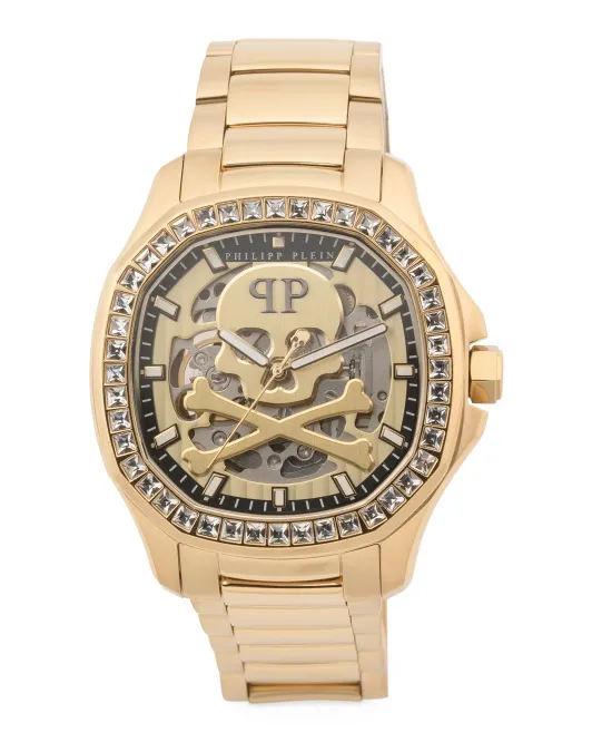 

Мужские часы Skeleton Spectre с золотым браслетом Philipp Plein, цвет Gold
