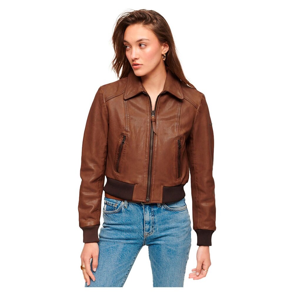 

Куртка Superdry 70´S Leather Leather, коричневый