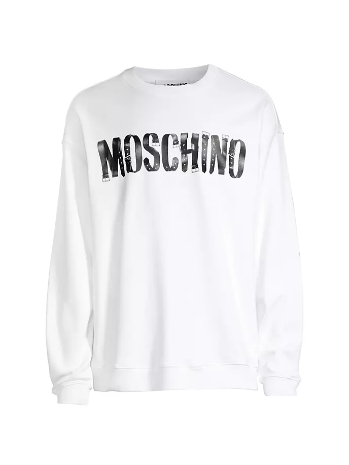 

Шерстяной свитер с байкерским логотипом Moschino, белый