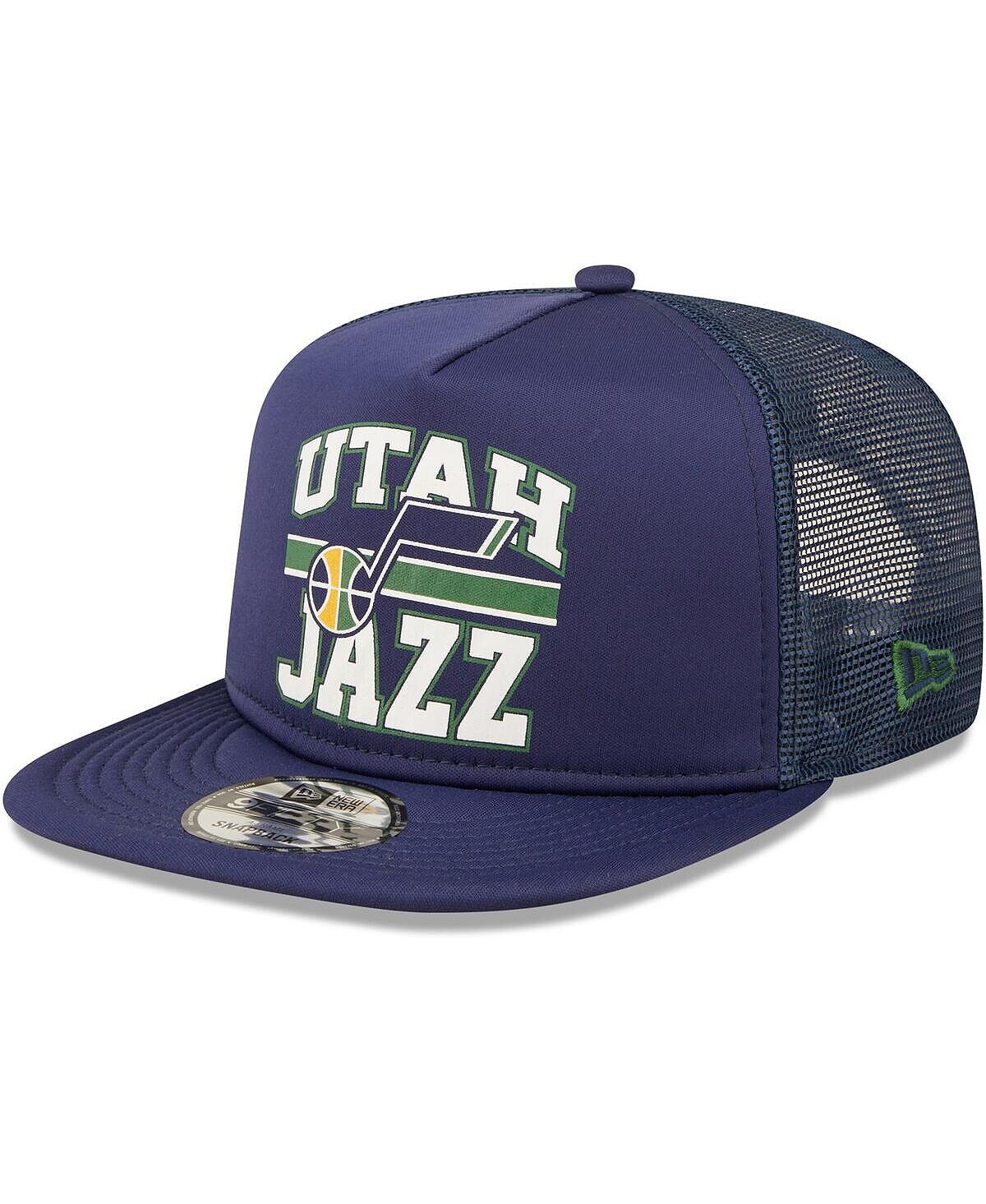 

Мужская темно-синяя кепка с логотипом Utah Jazz А-образной формы 9Fifty Trucker Snapback New Era