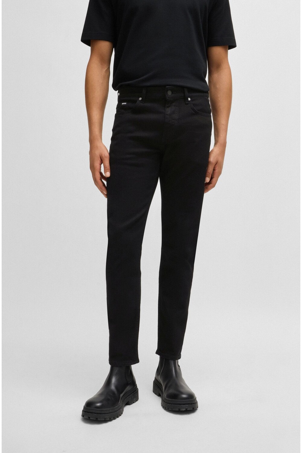 

Джинсы Slim Fit из итальянского денима Boss, черный