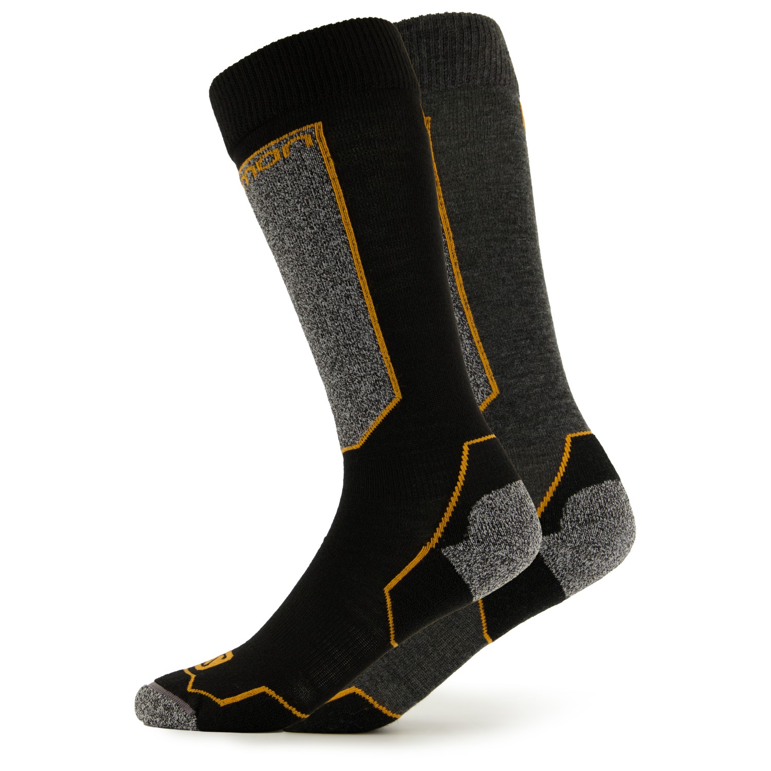 Лыжные носки Salomon Technical Long Socks, цвет Black/Orange+D Grey/Orange