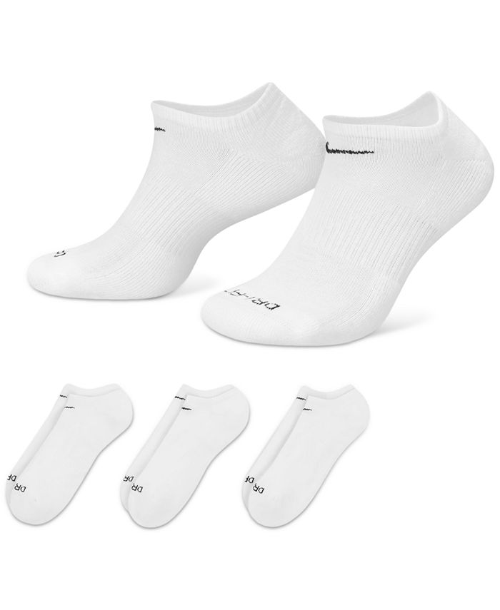 Мужские носки-неявки на каждый день с подушками для тренировок, 3 пары Nike, белый