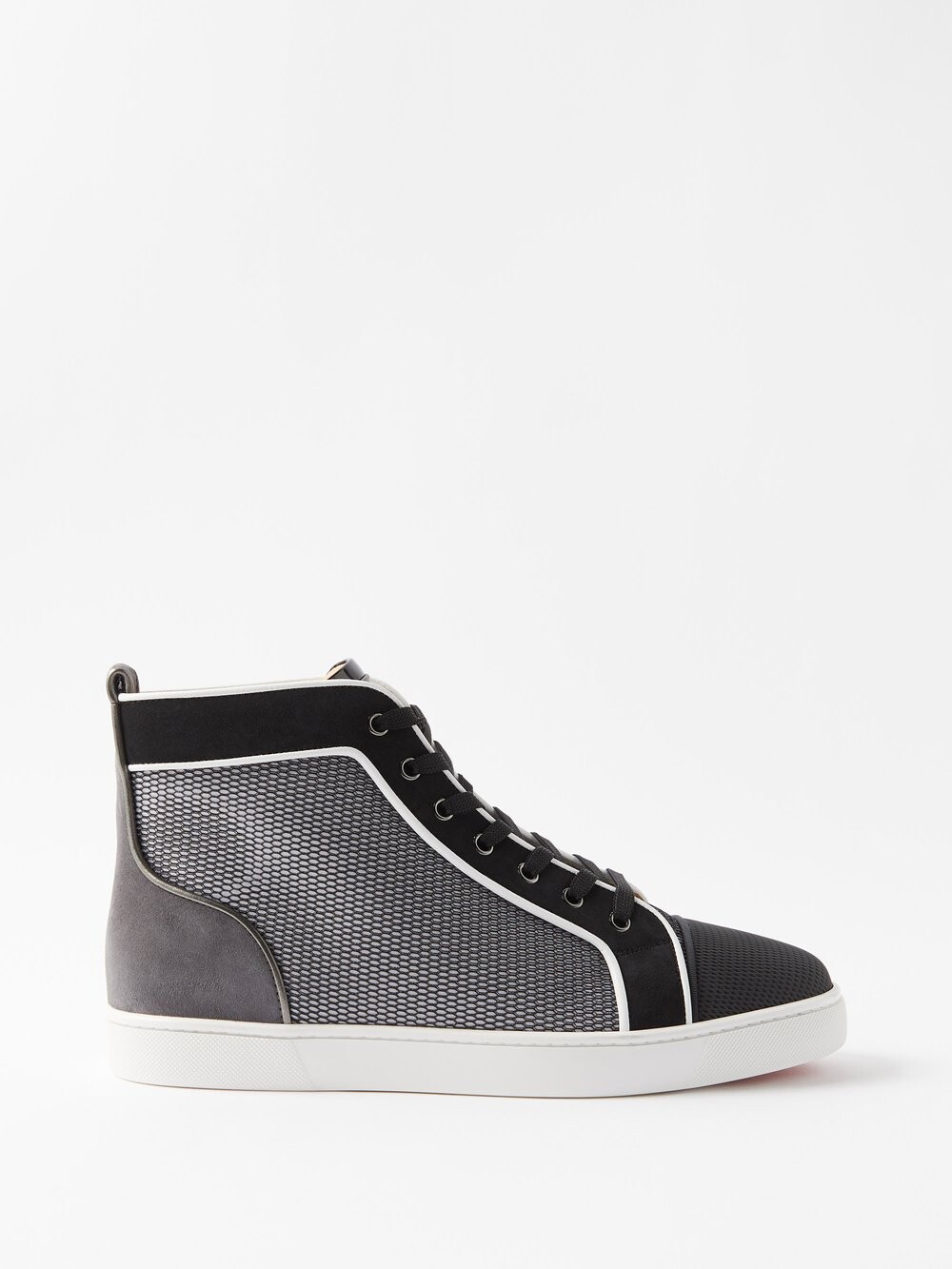 

Высокие кроссовки louis orlato из замши и сетки Christian Louboutin, черный